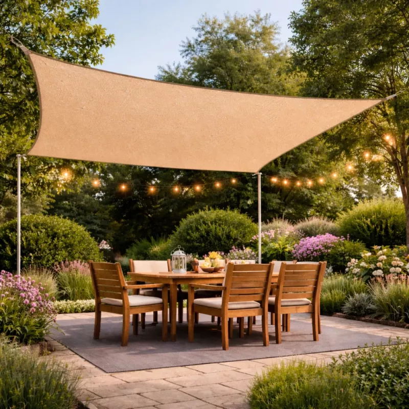LEAN Rechteckiges Beige Wasserfestes Gartensegel 200x300 cm