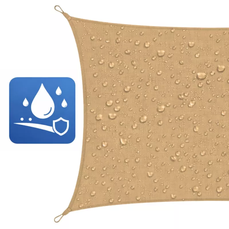 LEAN Rechteckiges Beige Wasserfestes Gartensegel 200x300 cm