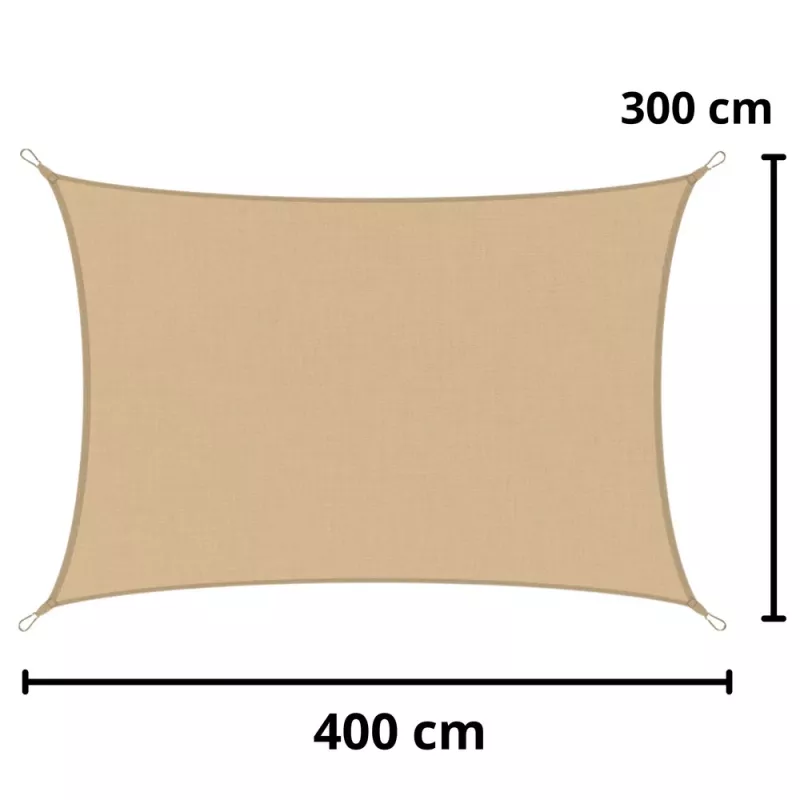 LEAN Rechteckiges Beige Wasserfestes Gartensegel 200x300 cm
