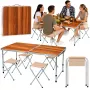 LEAN Camping-Möbelset - Klapptisch und 4 Hocker im Holzkoffer