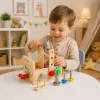LEAN TOYS Holz-Werkzeugkasten-Set für Kinder mit Zahnrädern und Muttern - 25 Teile, FSC-Holz, ab 3 Jahren