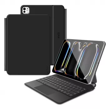 Tech-Protect SC Magnetic + Keyboard Case für iPad Pro 11 inch 5./6. Generation 2024-2025, Schwarz