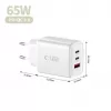 TECH-PROTECT NCA65W-GAN 3-Port Netzwerkladegerät PD 65W / QC3.0 Weiß