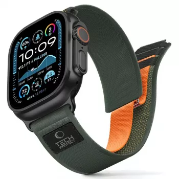 TECH-PROTECT NYLON ELITE APPLE WATCH 8 / 9 / 10 / 11 / SE / ULTRA (44 / 45 / 46 / 49 MM) GRÜN/ORANGE