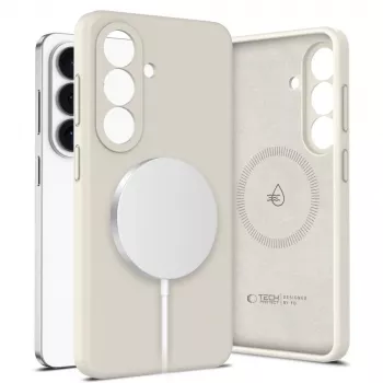 Tech-Protect Silikon MagSafe Hülle für Samsung Galaxy S26, Cosmic Latte