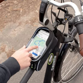 Vayox VA0450 Fahrrad-Rahmentasche mit zwei Taschen und Handyfach, Schwarz