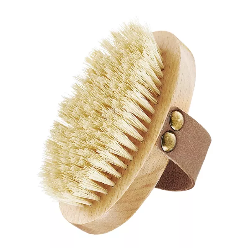 GLOV Dry Body Brush - Naturborsten aus Tampico, Buchenholzgriff, ergonomisches Handband für Peeling und Massage