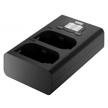 Newell Dual-Channel USB-C Charger DL-USB-C für Panasonic DMW-BLK22 Akku Schwarz