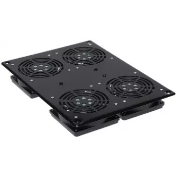 DELTA OPTICAL A19-4W 19 inch 1U Lüfterpanel für Rack-Schrank, 4x120mm, 230V AC, Schwarz