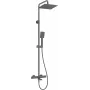 DEANTE Duschkopf mit Thermostat-Wannenarmatur - Schwarz Matt, 250mm Regendusche