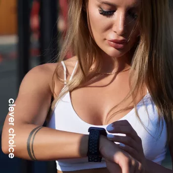 Crong Duo Sport Band für Apple Watch 38/40/41/42 mm (Schwarz/Limetten-Grün)