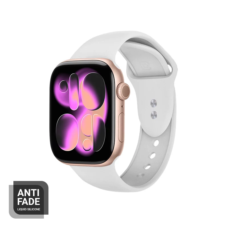 Crong Liquid Silicone Armband für Apple Watch 38/40/41/42 mm (Weiß)