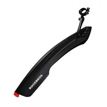 ROCKBROS DNB8001BK Fahrrad-Schutzblech hinten mit rotem LED-Licht - Schwarz