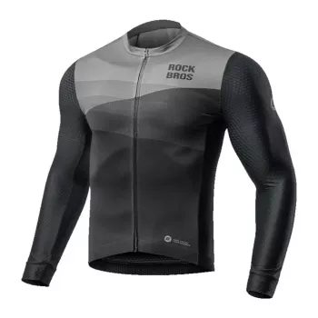 ROCKBROS Cycling Jersey Langarm Frühling/Sommer XXL Schwarz