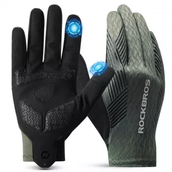 ROCKBROS Fahrradhandschuhe Halbfinger Größe L Grün-Schwarz