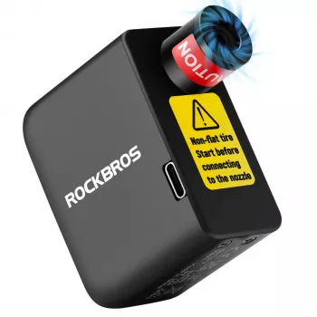 ROCKBROS Mini Elektropumpe 42320008001 für Schrader/Presta Ventile 100 PSI - Schwarz