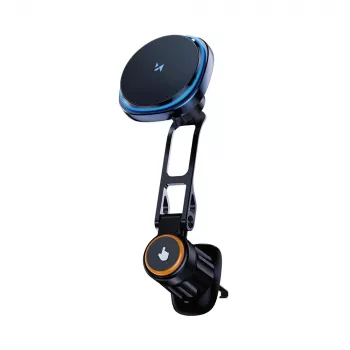 Wozinsky WCT5-6S2Y Car Mount mit Qi/MagSafe 15W Wireless Charger und Lüfter für Lüftungsschlitze - Schwarz