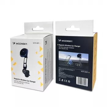 Wozinsky WCT5-6S2Y Car Mount mit Qi/MagSafe 15W Wireless Charger und Lüfter für Lüftungsschlitze - Schwarz