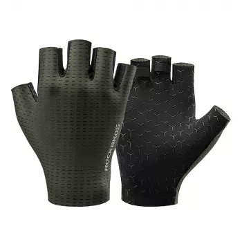 ROCKBROS Kurze Finger Fahrradhandschuhe Atmungsaktiv, Größe S - Grün