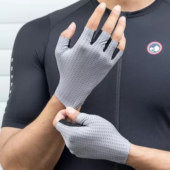 ROCKBROS Kurzfinger-Fahrradhandschuhe atmungsaktiv, Größe S - Grau