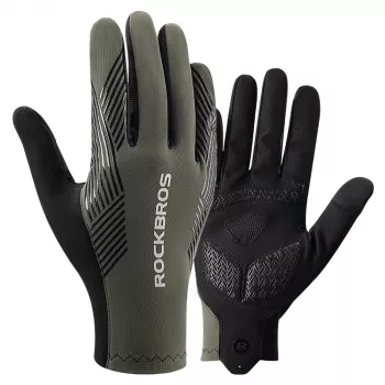 ROCKBROS Full Finger Cycling Gloves Spring/Summer/Autumn, Größe S, Grün