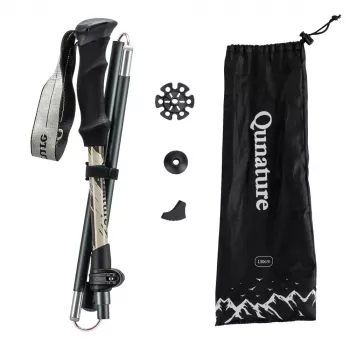 Qunature Nordic Walking Stock Aluminium 110-130 cm 1 Stück - Braun