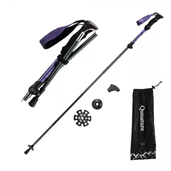 Qunature Nordic-Walking-Stock Aluminium 110-130 cm 1 Stück - Lila