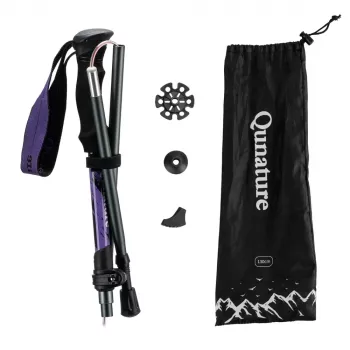 Qunature Nordic-Walking-Stock Aluminium 110-130 cm 1 Stück - Lila