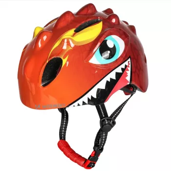 Wozinsky Kinderfahrradhelm Drachenmotiv Leicht 50-54 cm - Rot