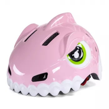 WOZINSKY Kinderfahrradhelm Dinosauriermotiv 52-56 cm Rosa