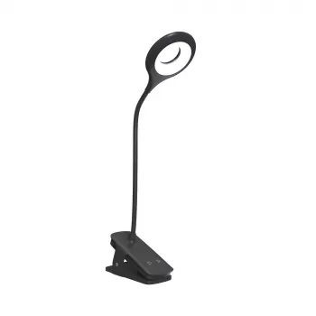 WOZINSKY Mini Wireless LED Reading Lamp mit Clip und USB-C-Kabel - Schwarz