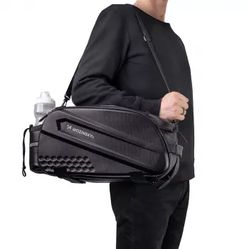 Wozinsky Gepäckträgertasche mit langem Schultergurt - Schwarz