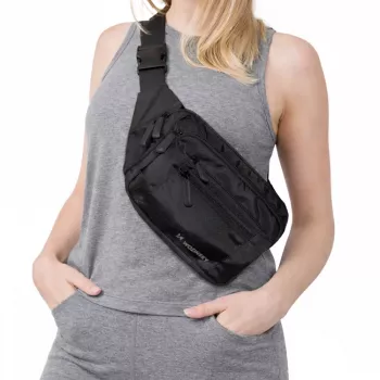 Wozinsky WSB-W1 Unisex Gürteltasche / Umhängetasche mit verstellbarem Riemen, wasserabweisend - Schwarz