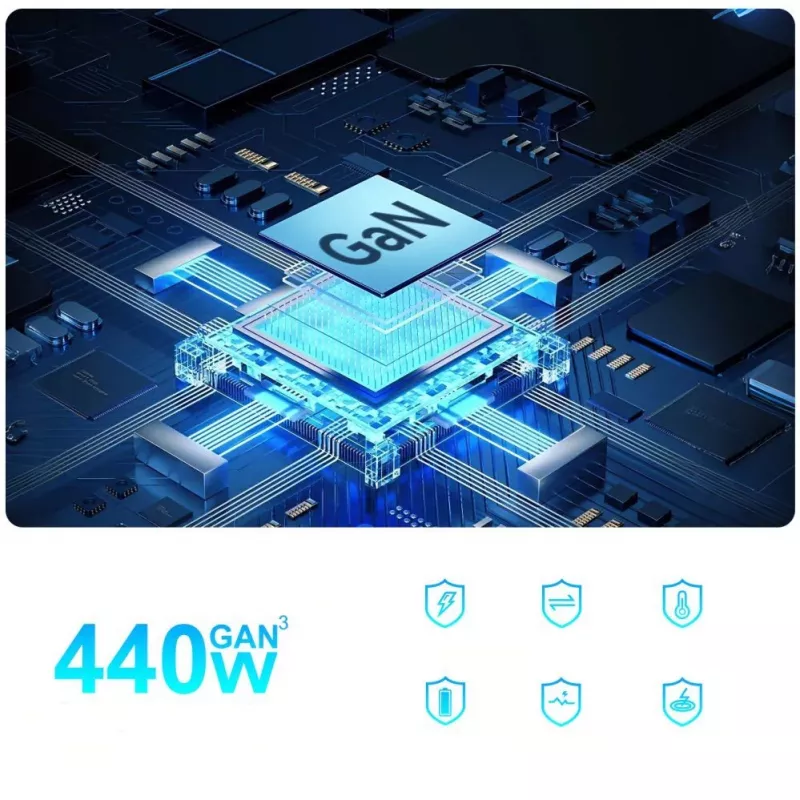 Wozinsky 240W GaN QC3 Ladestation - Schwarz