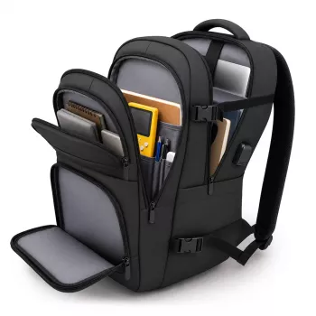 Wozinsky WPW-20L Reiserucksack mit Laptopfach bis 15 inch, 40x20x25 cm, Handgepäck, 20L - Schwarz