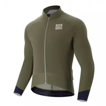 ROCKBROS YDWT014 Winter Fleece Double-Layer Cycling Jacket Größe M Grün