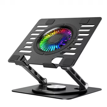 Wozinsky WDCX-X16-AS CoolBase RGB Laptop & Tablet Kühlständer mit 360°-Drehung - Schwarz