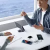 Powerbank Wozinsky WFC-15W 20000mAh 22.5W PD20W mit integrierten Lightning- und USB-C-Kabeln - Weiß