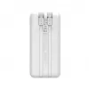 Powerbank Wozinsky WFC-15W 20000mAh 22.5W PD20W mit integrierten Lightning- und USB-C-Kabeln - Weiß