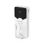 Powerbank Wozinsky WFC-15W 20000mAh 22.5W PD20W mit integrierten Lightning- und USB-C-Kabeln - Weiß