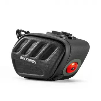 Rockbros C61 Satteltasche mit Smart-Rücklicht, 0,45 L, Schwarz