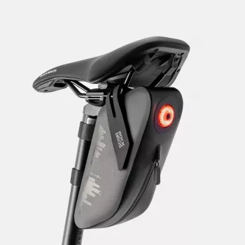 Rockbros AS-078-1 Satteltasche mit Smart-Rücklicht, 0,8 L, Schwarz