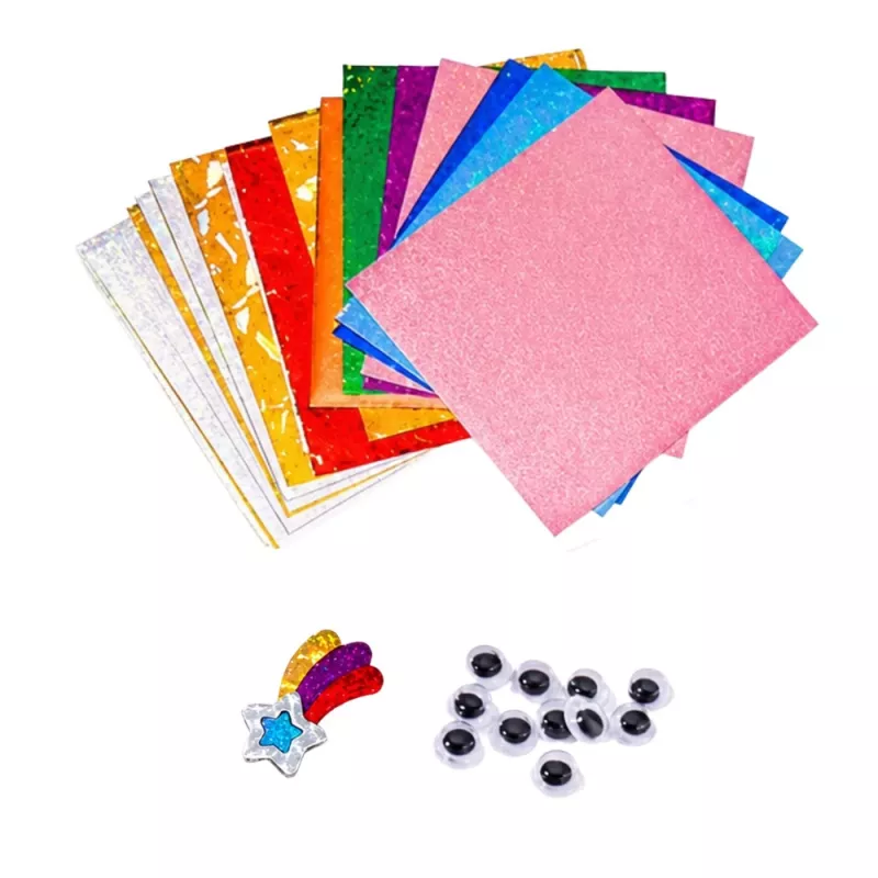 LEAN TOYS Creative Foil Art DIY Kit zum Aufkleben mit Glanzfolie - Blumen-Design