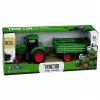 LEAN TOYS Landwirtschaftlicher Traktor mit Kipper-Anhänger, Gummireifen, Grün, 1:24
