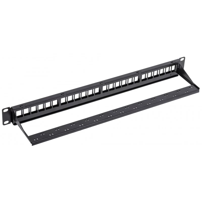 NETRACK 104-20 24-Port Keystone Patch Panel 1U 19-inch Schwarz