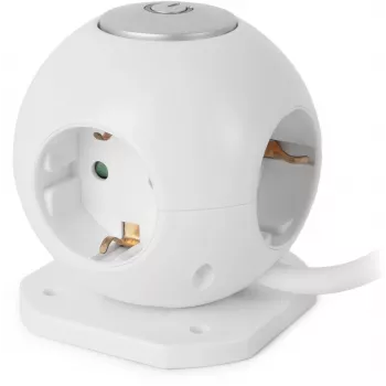 ENTAC Steckdosenleiste Globe 3-fach mit USB-Schalter Weiß