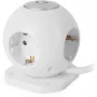 ENTAC Steckdosenleiste Globe 3-fach mit USB-Schalter Weiß