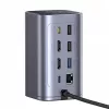 Baseus Air Spacemate 12-in-1 USB-C Hub, 2x HDMI 4K@60Hz, 2x USB-C 10Gbps, 2x USB-A 5Gbps, 2x USB-A 480Mbps, RJ45, SD/microSD, USB-C PD, Grau