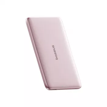 Baseus PicoGo AM41 Power Bank 5000mAh 20W Ultra-Slim MagSafe Kompatibel mit Baseus Simple USB-C Kabel 60W 30cm - Pink