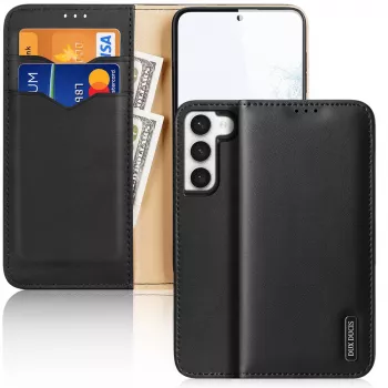Dux Ducis Hivo Flip Wallet Case für Samsung Galaxy S23+ mit RFID-Blockierung, Schwarz